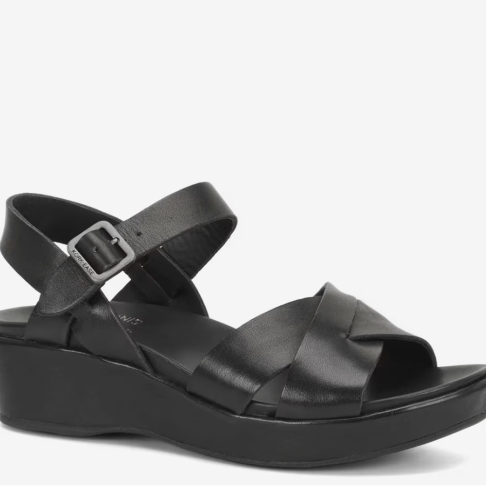 Kork-Ease Black Leather Sandals
